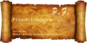 Pitsch Fruzsina névjegykártya